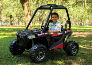 Conquer the Outdoors with the Trek 24V Remote Control Ride On UTV With 2 Seats!