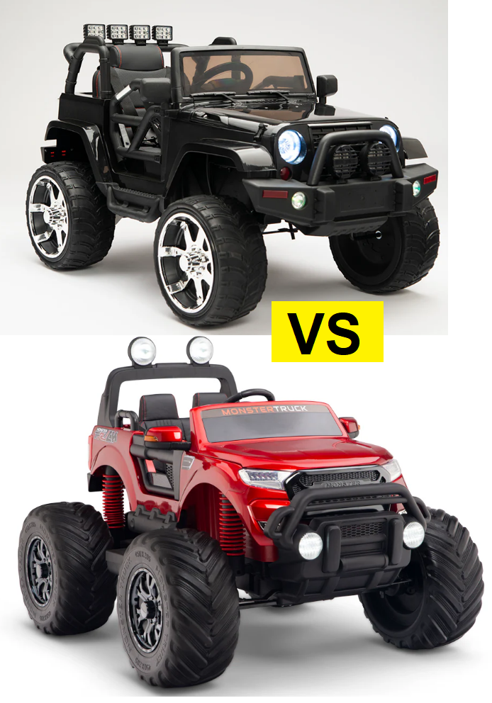 Rambler Ride-On Jeep vs. Monster Truck 4WD Ride-On