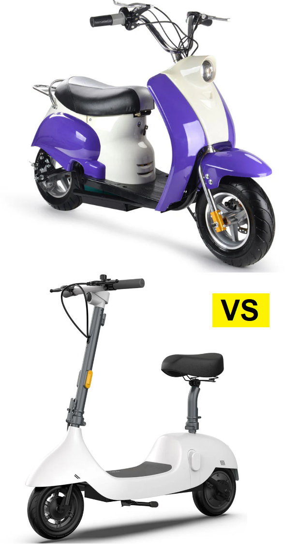 Comparing the Electric 24 Volt Moped and Roadrunner 36V Scooter