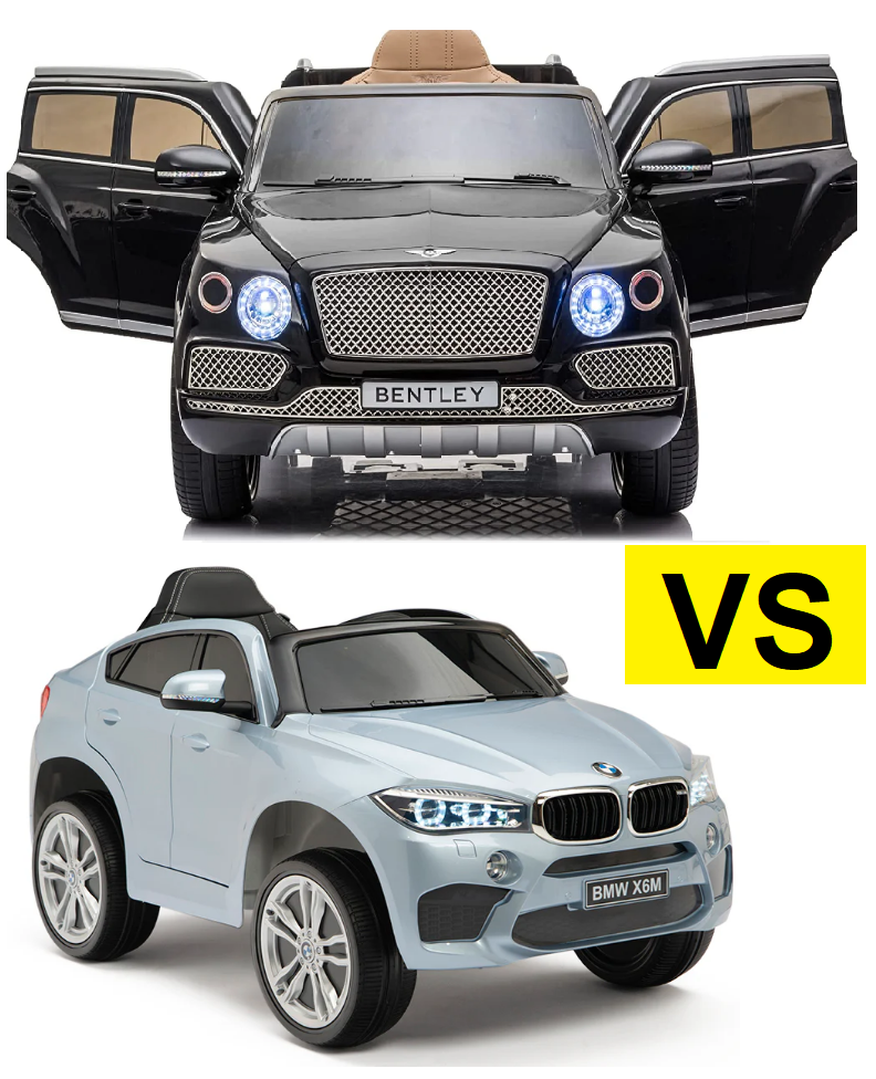 Bentley Bentayga Remote Control Ride-On Car vs. BMW X6 12V Ride-On SUV!