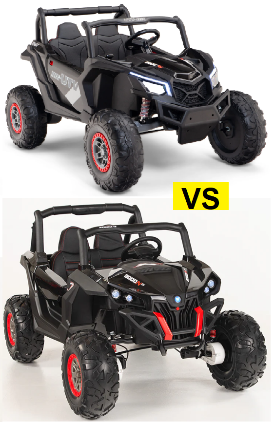 Screamer 24 Volt Toddler Ride On 2 Seat UTV vs. Screamer Toddler Ride On 2 Seat UTV with 4 Motors