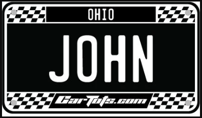 Mini Personalized Car Tots Plate with Mounting Strips