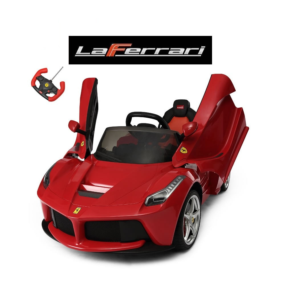 LaFerrari-style toddler ride-on car with opening doors