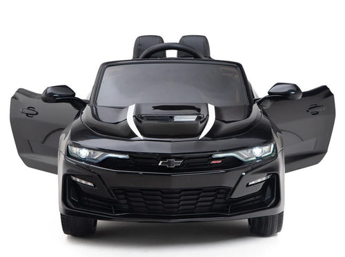 remote control ride-on Camaro SS 12V with Large Battery black door detail