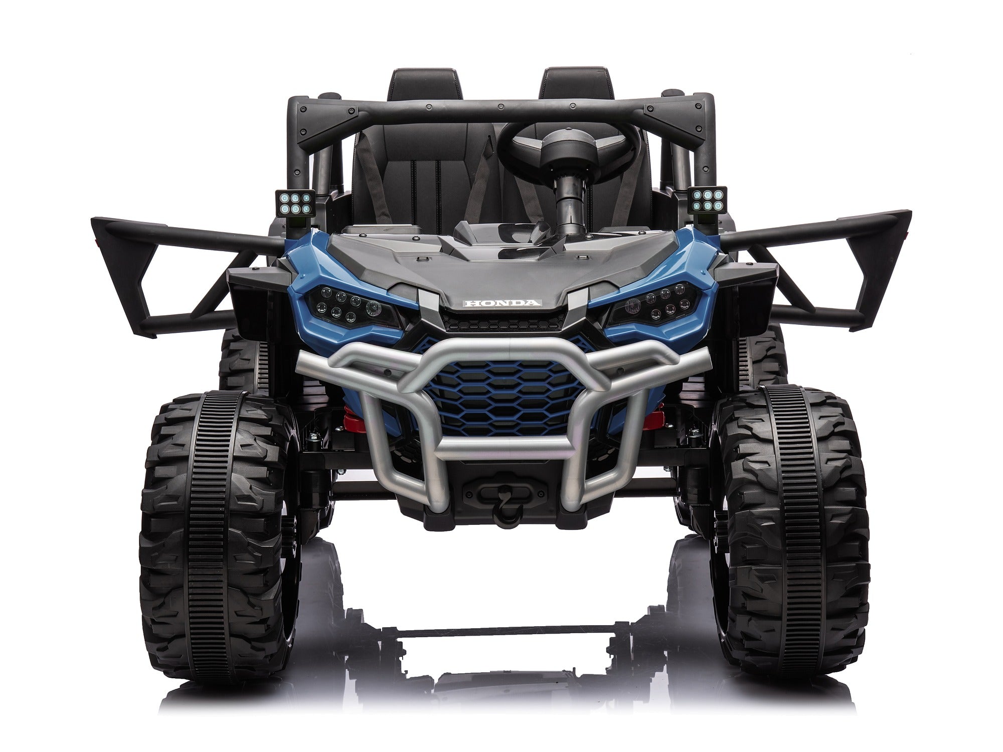 Blue Honda Talon 1000R 24V kids ride-on UTV with doors open