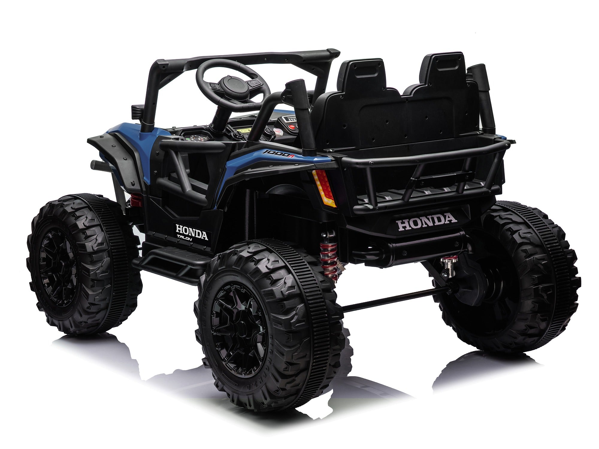 Blue Honda Talon 1000R 24V kids ride-on UTV rear three-quarter view