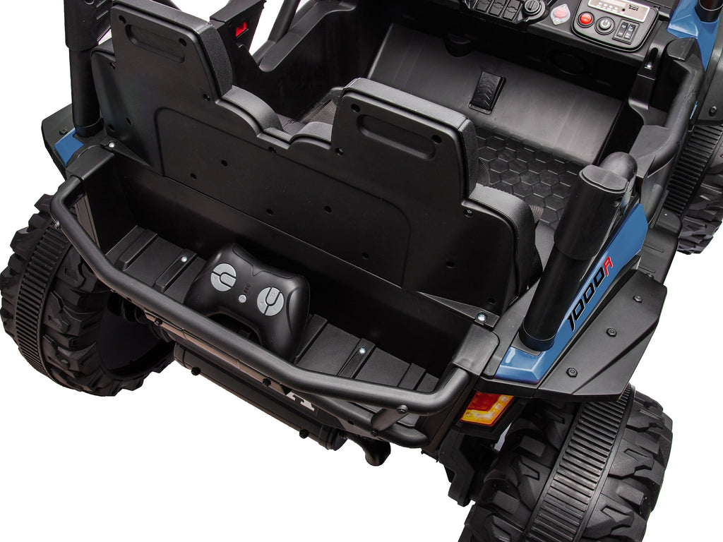Blue Honda Talon 1000R 24V kids ride-on UTV rear cabin and cargo detail
