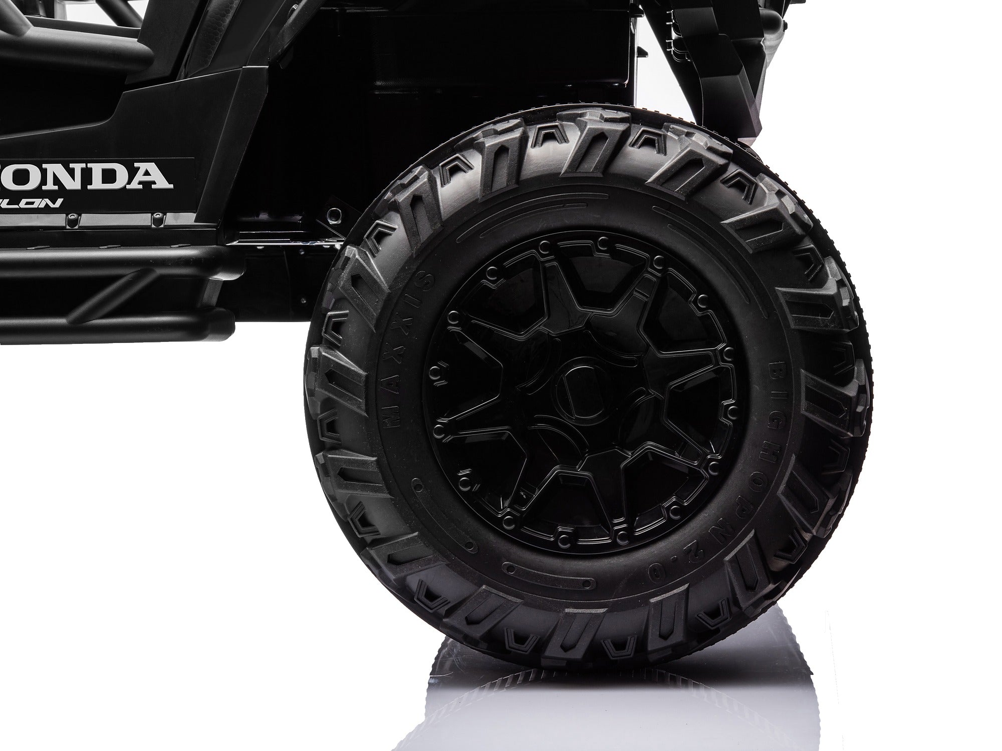 Black Honda Talon 1000R 24V kids ride-on UTV foam rubber tire detail