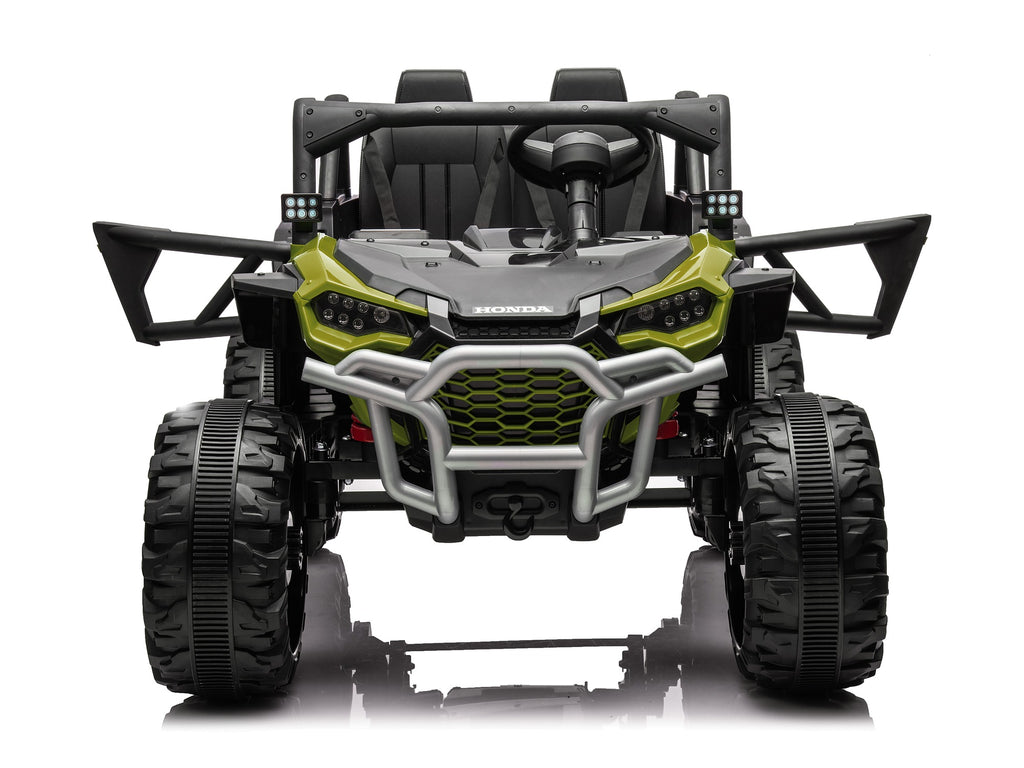 Green Honda Talon 1000R 24V kids ride-on UTV with doors open