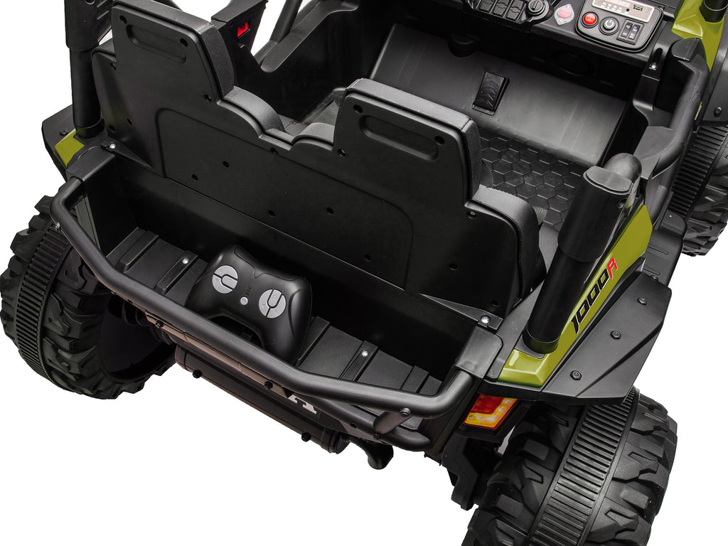 Green Honda Talon 1000R 24V kids ride-on UTV rear cabin and cargo detail