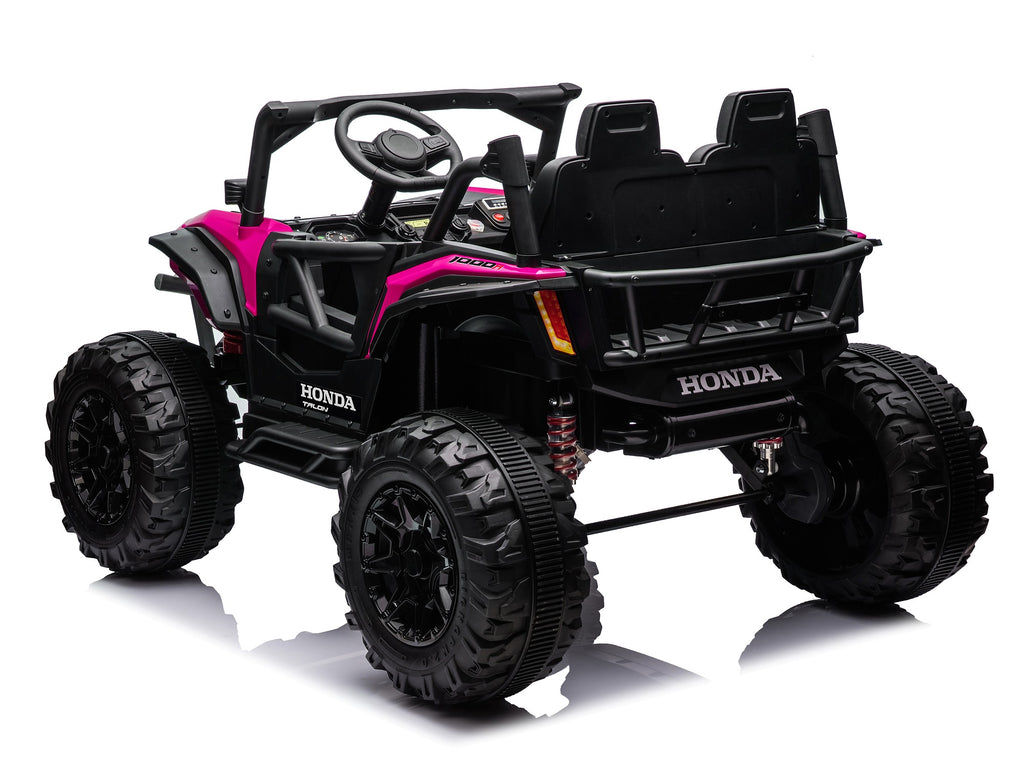 Pink Honda Talon 1000R 24V kids ride-on UTV rear three-quarter view