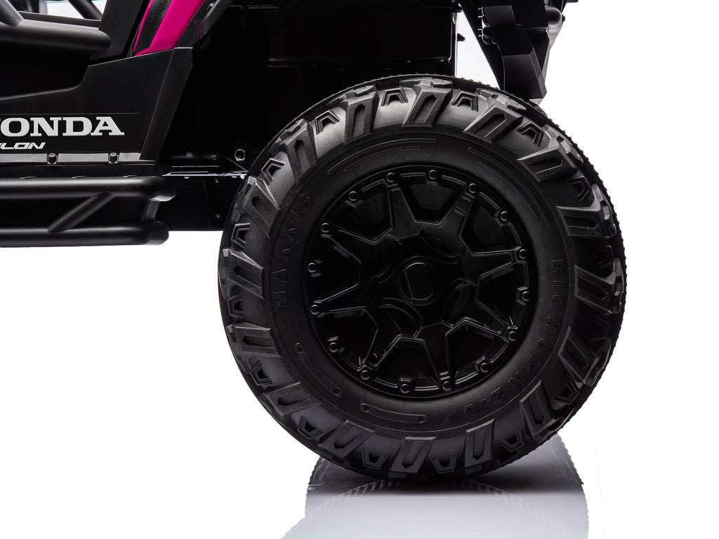 Pink Honda Talon 1000R 24V kids ride-on UTV foam rubber tire detail