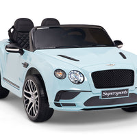 Baby blue ride on car with remote control