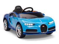 Two Tone Blue Toddler Bugatti Remote Control Ride On with Leather Seat