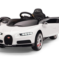 White Toddler Bugatti Remote Control Ride On with Leather Seat