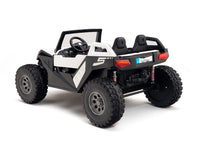 White Remote Control 24V Ride On Buggy with Rubber Tires