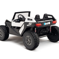 White Remote Control 24V Ride On Buggy with Rubber Tires