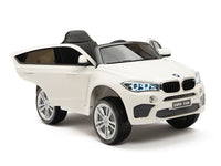 White BMW X6 12V Ride On SUV W/Opening Doors and 2.4G Remote Control