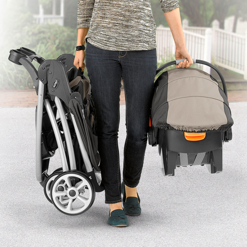Chicco Viaro Travel System Stroller and Car Seat Combo in Black Car