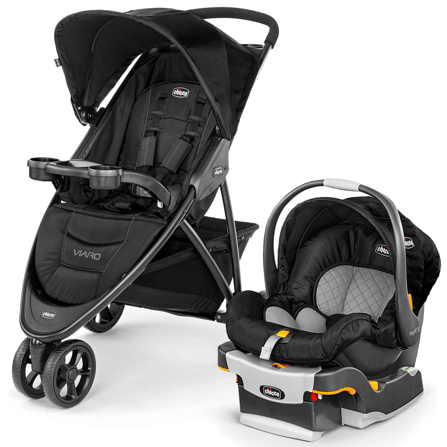 Chicco Viaro Travel System Stroller and Car Seat Combo in Black Car Tots Ride On Toys