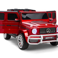 Red Mercedes-Benz Remote Control Ride On G63 AMG G Wagon W/Rubber Tires and Opening Doors