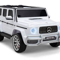 White Mercedes-Benz Remote Control Ride On G63 AMG G Wagon W/Rubber Tires and Opening Doors