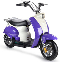 Electric 24 Volt Moped Ride On Scooter in Purple